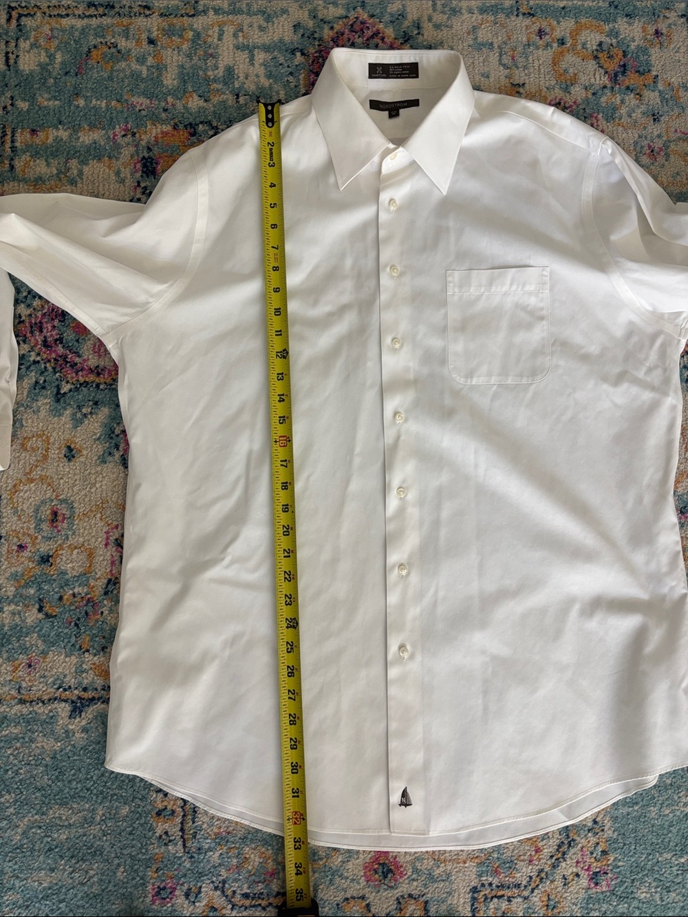 Nordstrom (vintage) Men's White Dress Shirt.  Wrinkle free. 17 1/2| 36